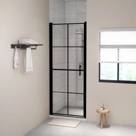 Puertas de ducha de vidrio templado negro 81x195