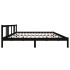 Estructura de cama de madera maciza negro 200x200