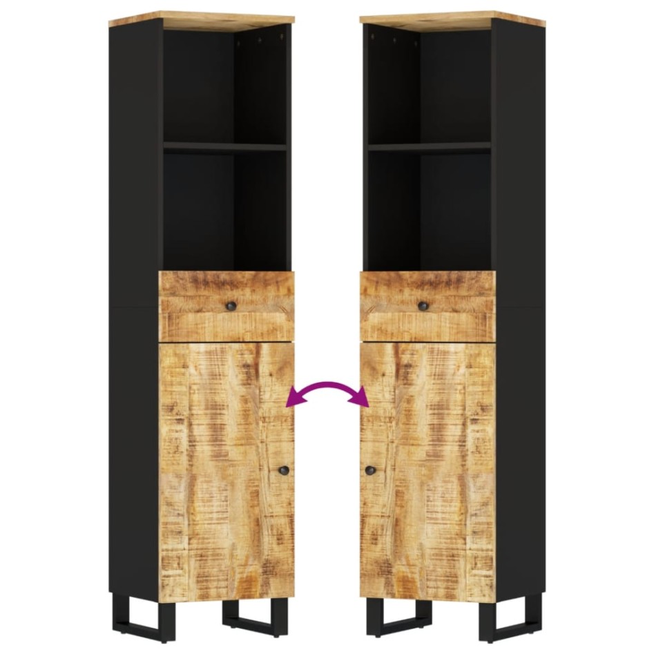 Mueble de baño madera maciza de mango 38x33x160