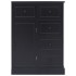 Aparador con 10 cajones madera negro 113x30x79
