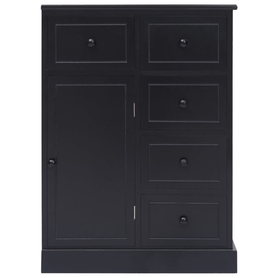 Aparador con 10 cajones madera negro 113x30x79