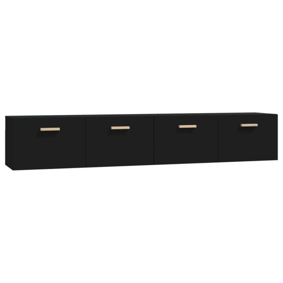 Armarios de pared 2 uds contrachapada negro 100x36,5x35