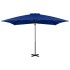 Sombrilla voladiza con poste de aluminio azul celeste