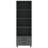 Aparador HAMAR madera maciza de pino gris oscuro 60x35x180