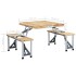 Mesa de camping plegable con 4 asientos acero