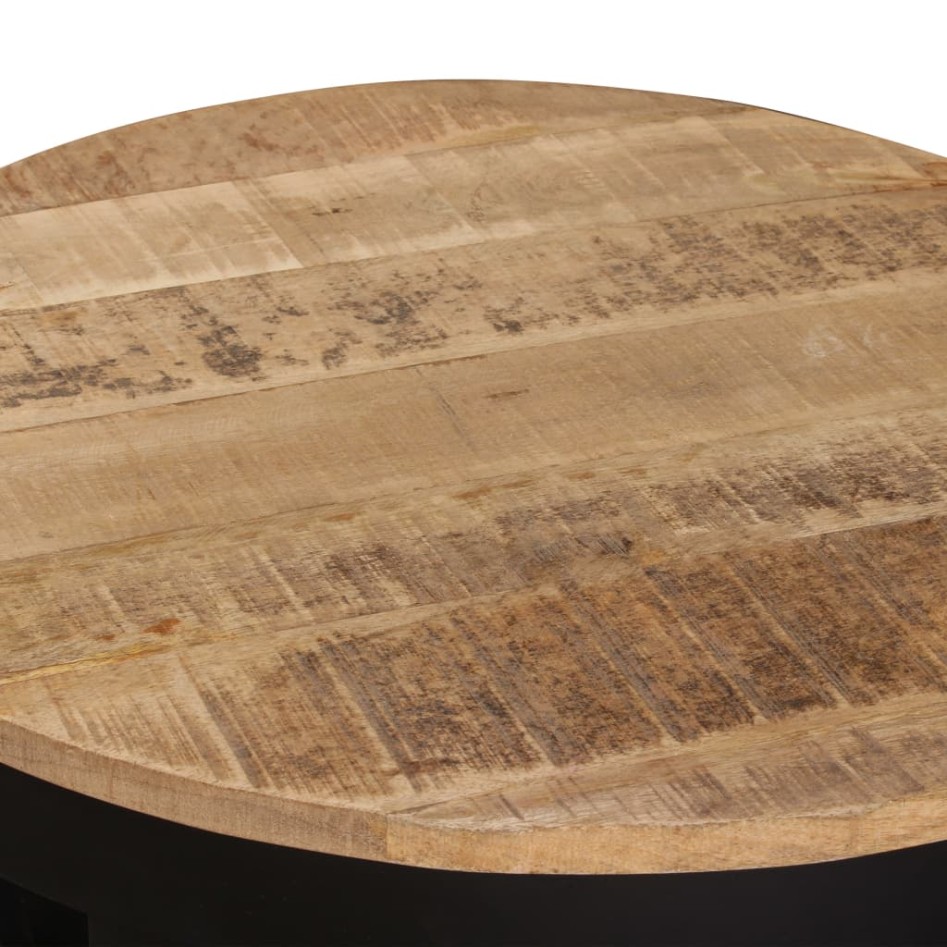 Mesa de centro madera maciza de mango sin tratar 60x40