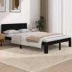 Estructura de cama madera maciza negra 120x190 cm