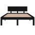 Estructura de cama madera maciza negra 120x190