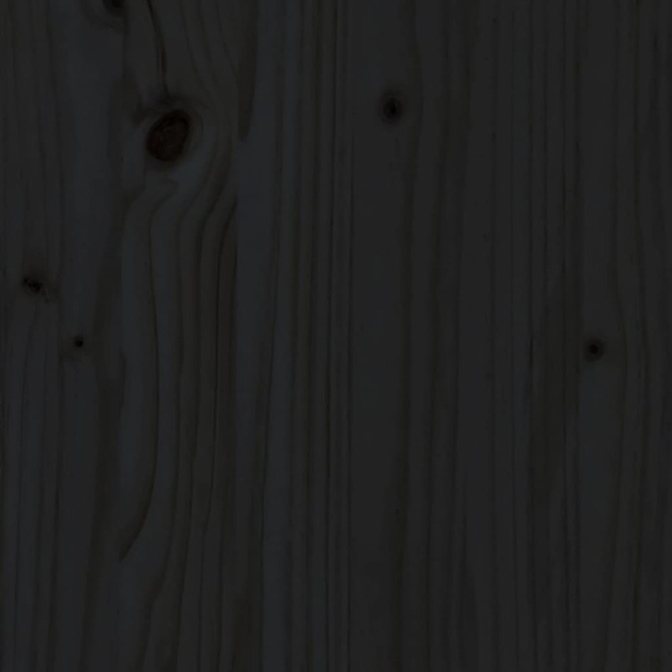 Estructura de cama madera maciza negra 120x190