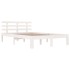 Estructura de cama madera maciza blanco 200x200