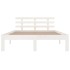 Estructura de cama madera maciza blanco 200x200