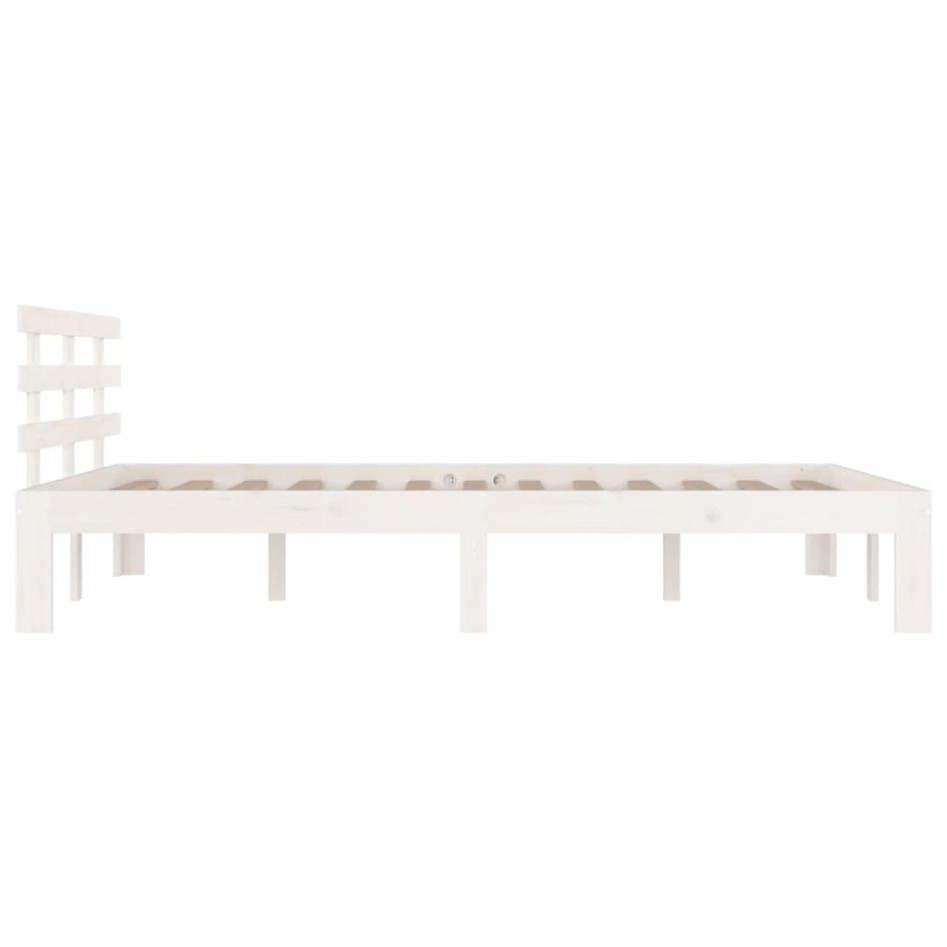 Estructura de cama madera maciza blanco 200x200