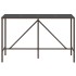 Mesa alta bar superficie vidrio ratán PE marrón 180x70x110