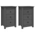 Mesitas de noche 2 uds madera maciza de pino gris 40x35x61,5