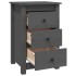 Mesitas de noche 2 uds madera maciza de pino gris 40x35x61,5