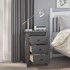 Mesitas de noche 2 uds madera maciza de pino gris 40x35x61,5