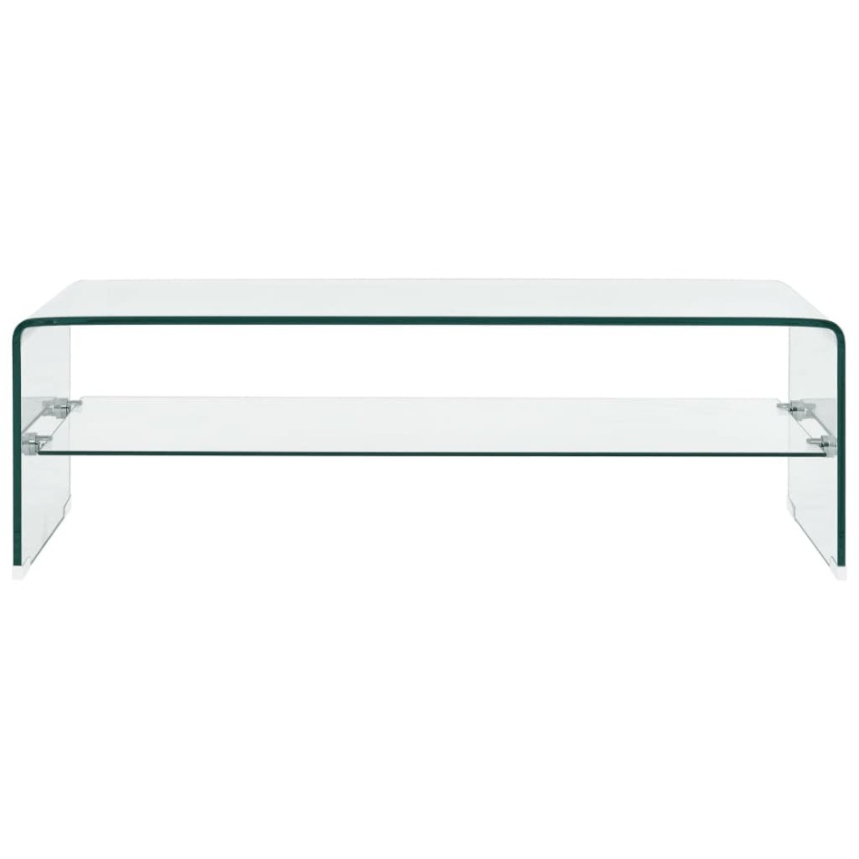 Mesa de centro de vidrio templado transparente 98x45x31