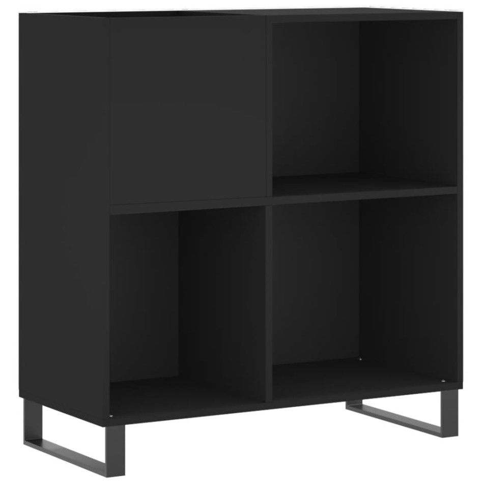 Mueble para discos madera contrachapada negro 84,5x38x89