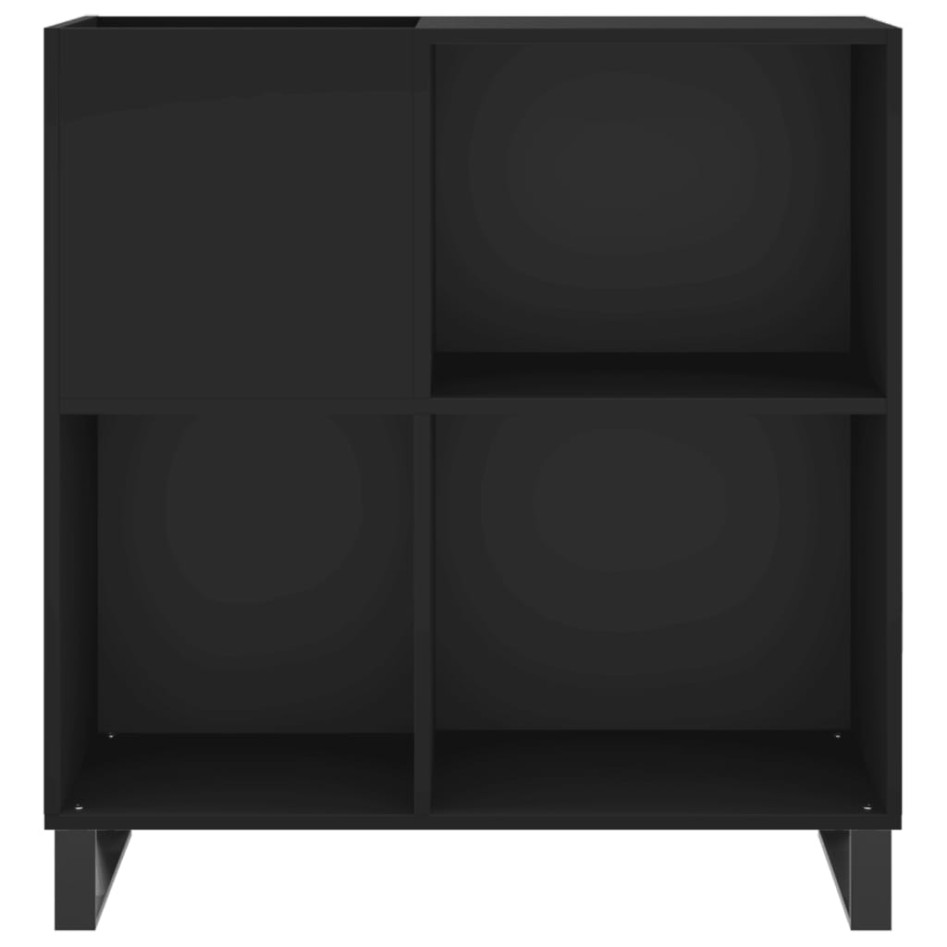Mueble para discos madera contrachapada negro 84,5x38x89