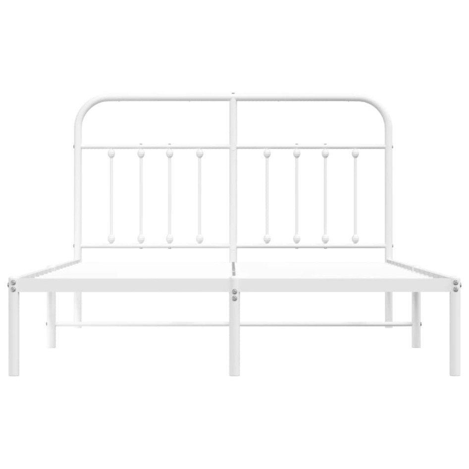 Estructura de cama con cabecero metal blanca 140x200