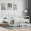 Estructura cama metal con cabecero y estribo blanco 120x190 cm