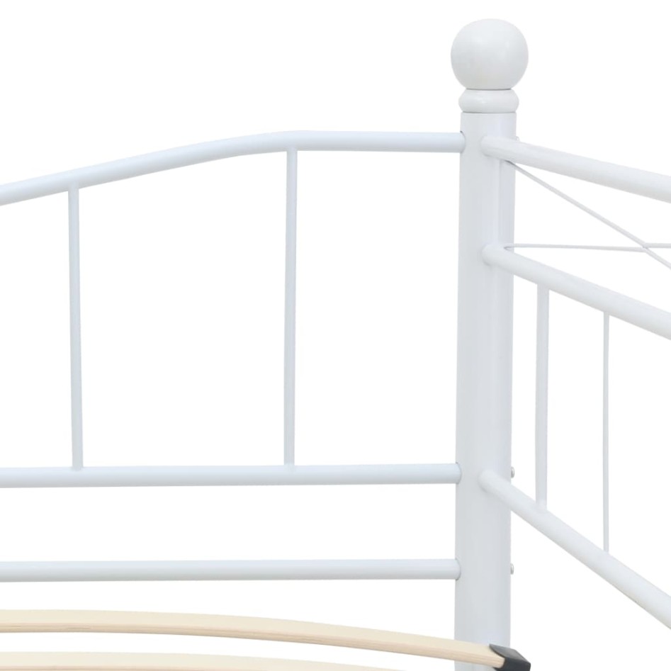 Estructura de cama de acero blanco 180x200/90x200