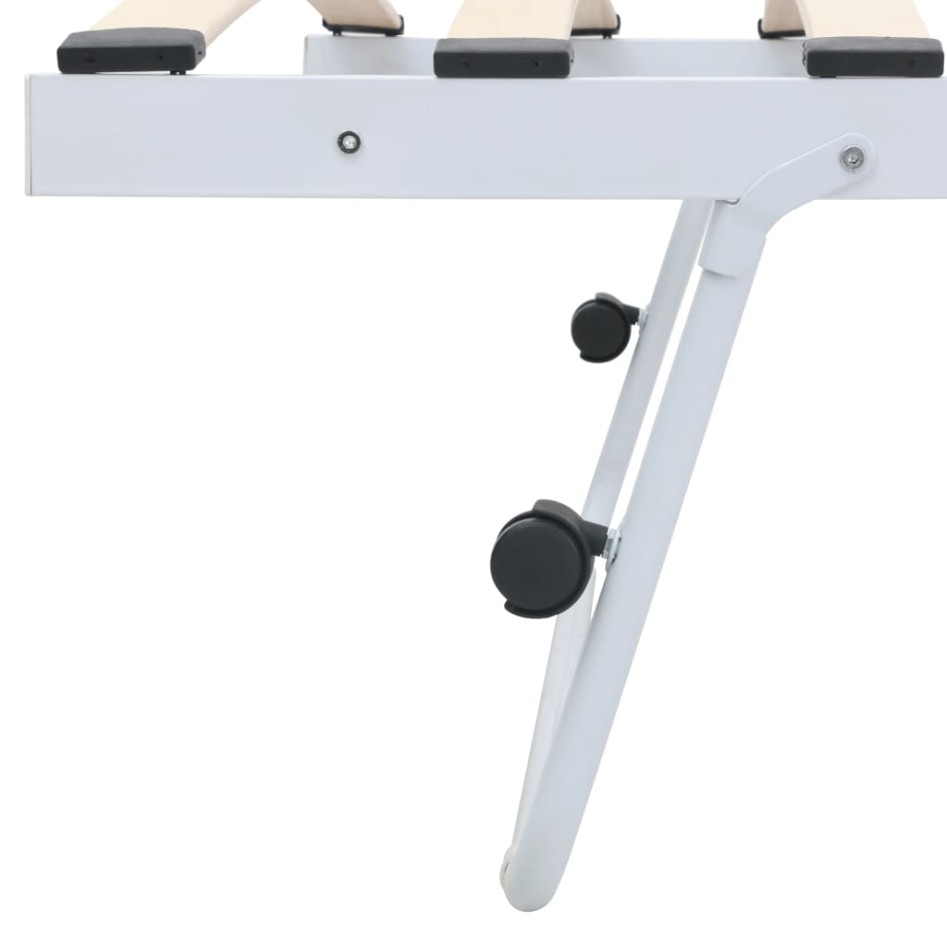 Estructura de cama de acero blanco 180x200/90x200