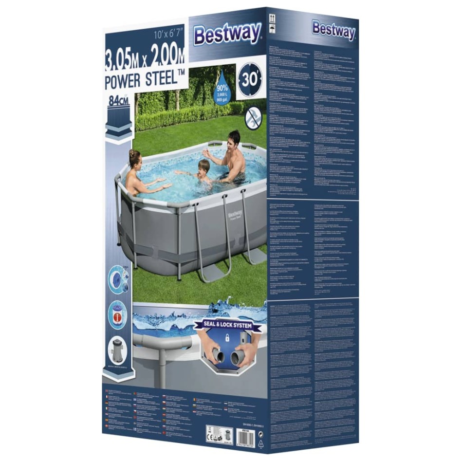 Bestway Piscina sobre el suelo ovalada Power Steel 305x200x84