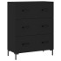 Aparador de madera de ingeniería negro 69,5x34x90