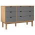 Cajonera OTTA madera maciza pino marrón y gris 111x43x73,5