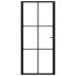 Puerta interior vidrio ESG y aluminio negro 93x201,5