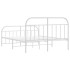 Estructura cama metal con cabecero y estribo blanco 140x200