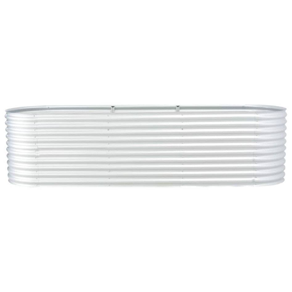 Arriate de acero galvanizado plateado 320x80x81