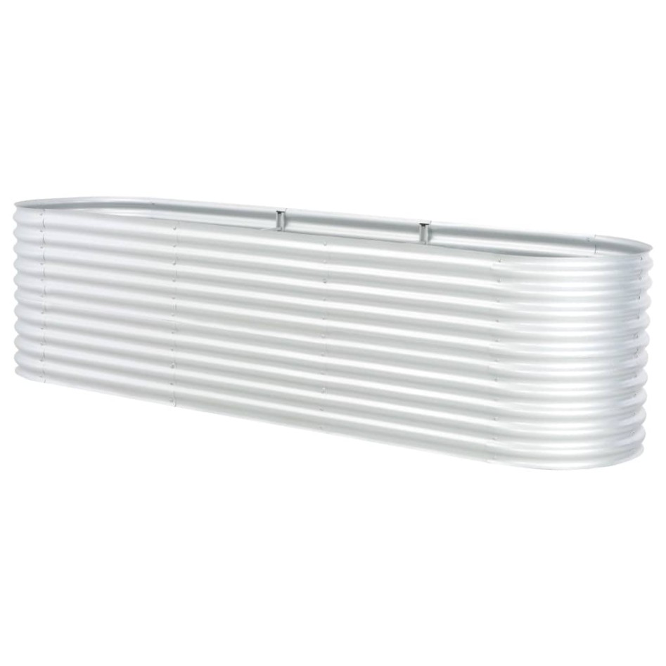 Arriate de acero galvanizado plateado 320x80x81