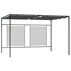 Cenador con techo retráctil antracita 4x3x2,3 m 180