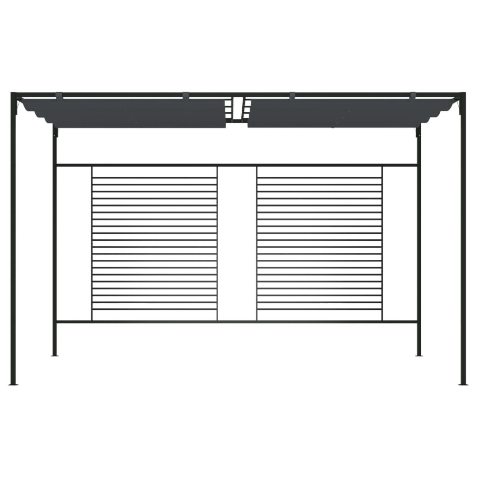 Cenador con techo retráctil antracita 4x3x2,3 m 180