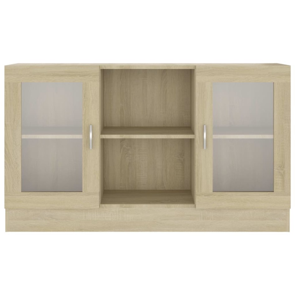 Vitrina de madera contrachapada color roble 120x30,5x70