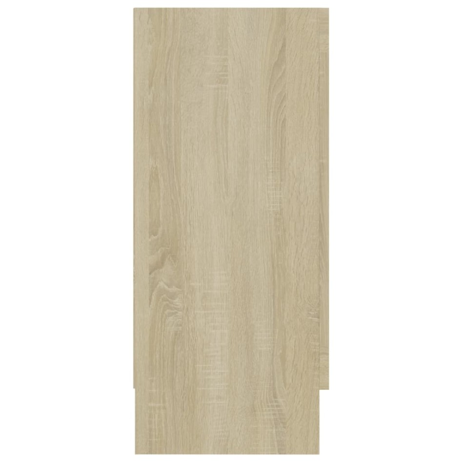 Vitrina de madera contrachapada color roble 120x30,5x70