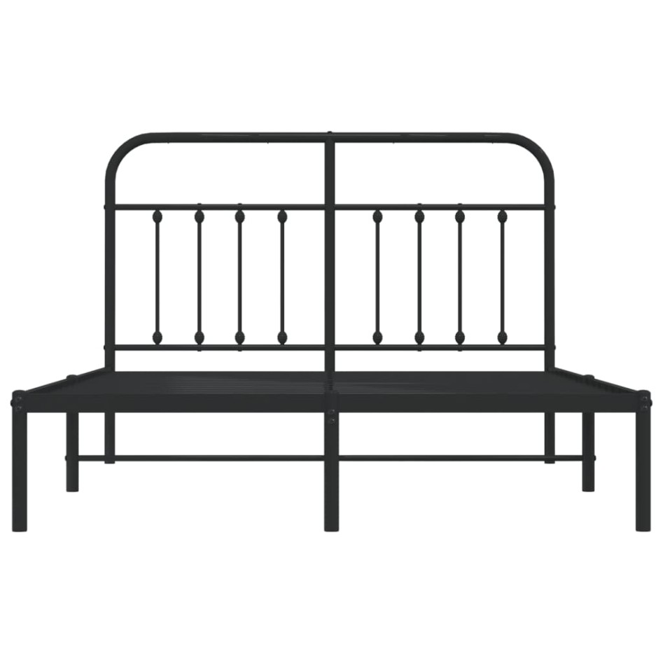 Estructura de cama con cabecero metal negro 140x190