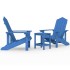 Sillas de jardín Adirondack con mesa HDPE azul