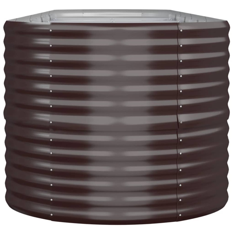 Jardinera arriate acero recubrimiento polvo marrón 368x80x68