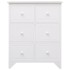 Armario auxiliar 6 cajones madera paulownia blanco 60x30x75