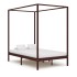 Cama con dosel madera maciza de pino marrón oscuro 140x200