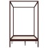 Cama con dosel madera maciza de pino marrón oscuro 140x200