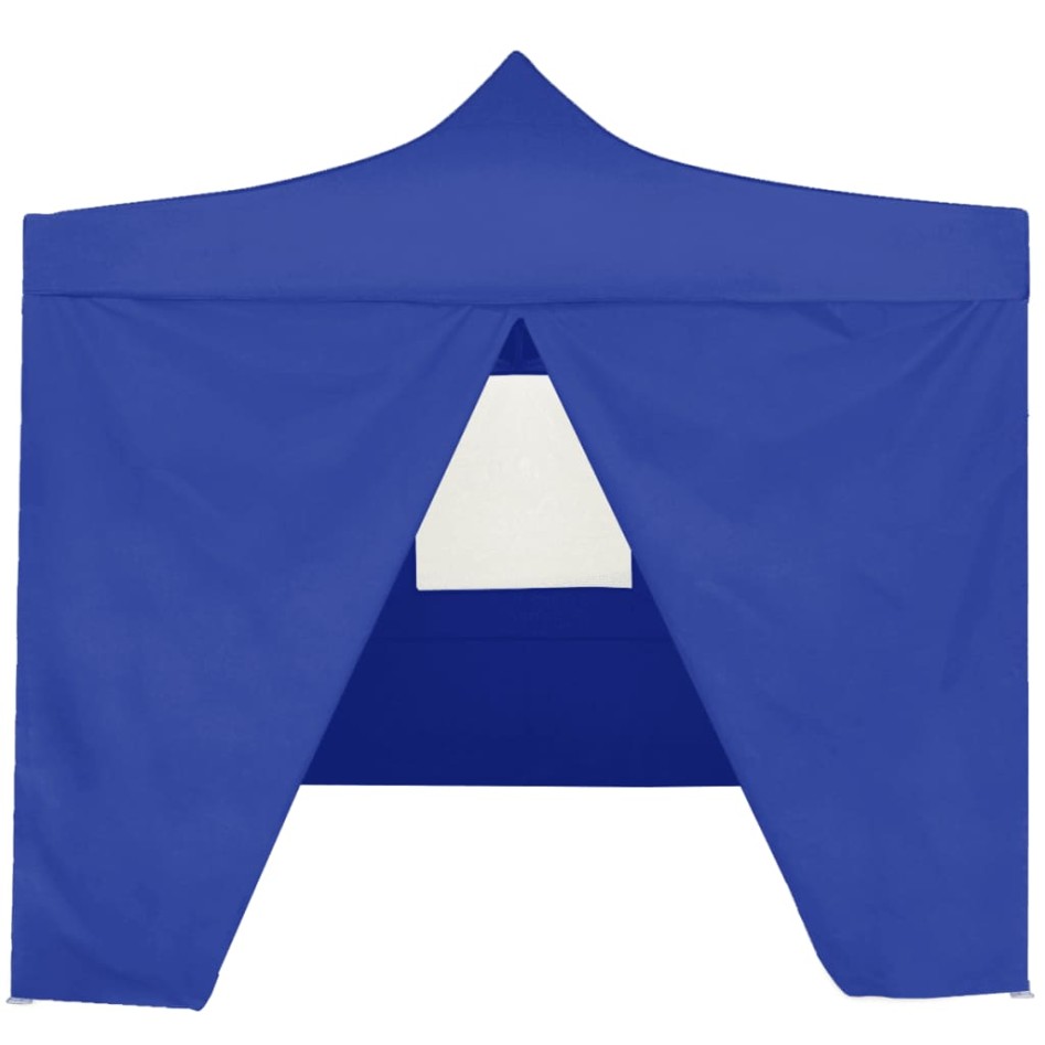 Carpa plegable profesional con 4 paredes acero azul 2x2