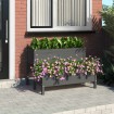 Jardinera de madera de pino maciza gris 110x84x75 cm