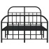 Estructura de cama con cabecero y pie metal negro 120x190