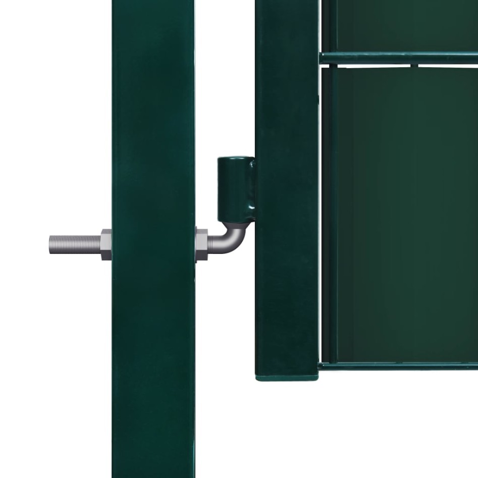 Puerta de valla de PVC y acero verde 100x124