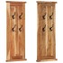 Percheros 2 unidades madera maciza de acacia 38x100