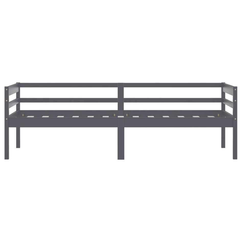 Estructura de cama madera maciza pino gris oscuro 90x200